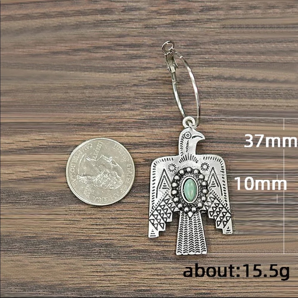New925 Silver Vintage Retro Bird Dangling Earrings - Picture 4 of 4